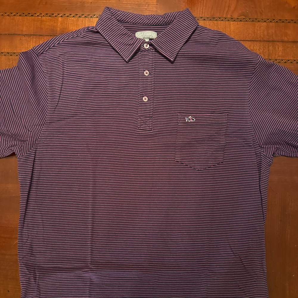 MENS FISH HIPPIE POLO. SIZE XL